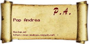 Pop Andrea névjegykártya