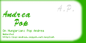 andrea pop business card